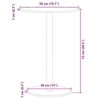 Tuintafel rond &Oslash;50x72 cm staal zwart 7