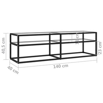 Tv-meubel 140x40x40,5 cm gehard glas transparant 6