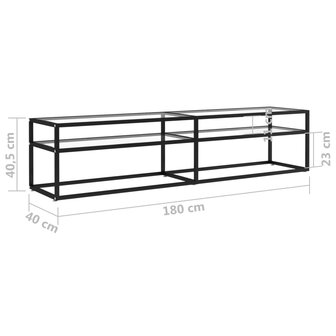 Tv-meubel 180x40x40,5 cm gehard glas transparant 6