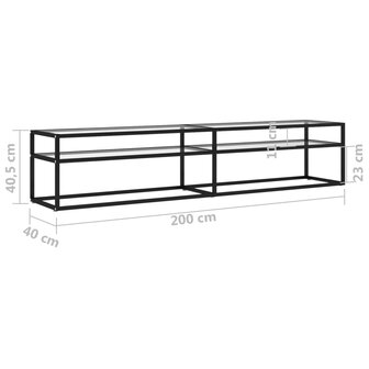 Tv-meubel 200x40x40,5 cm gehard glas transparant 6