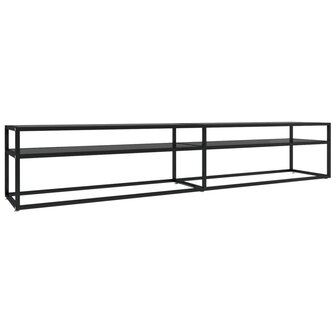 Tv-meubel 220x40x40,5 cm gehard glas zwart 2