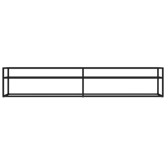 Tv-meubel 220x40x40,5 cm gehard glas zwart 3