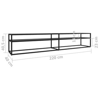 Tv-meubel 220x40x40,5 cm gehard glas zwart 6