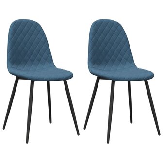 Eetkamerstoelen 2 st fluweel blauw 2