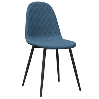 Eetkamerstoelen 2 st fluweel blauw 3