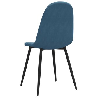 Eetkamerstoelen 2 st fluweel blauw 6