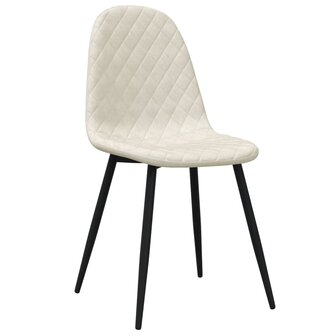 Eetkamerstoelen 2 st fluweel cr&egrave;mewit 3