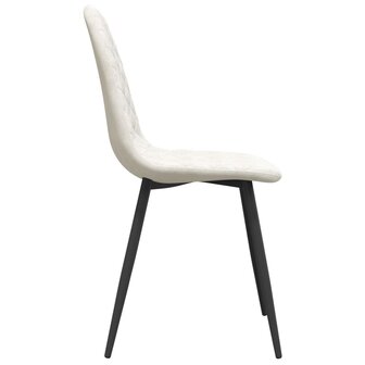 Eetkamerstoelen 2 st fluweel cr&egrave;mewit 5