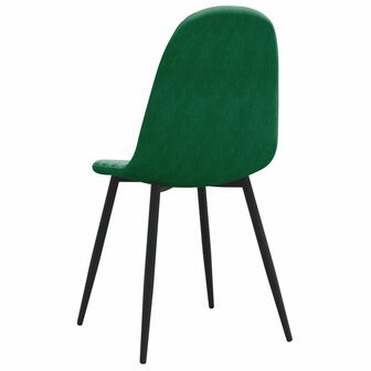 Eetkamerstoelen 4 st fluweel donkergroen 6