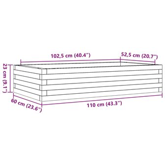 Plantenbak 110x60x23 cm massief grenenhout 10