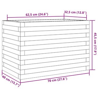 Plantenbak 70x40x45,5 cm massief grenenhout 10