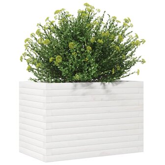 Plantenbak 70x40x45,5 cm massief grenenhout wit 4