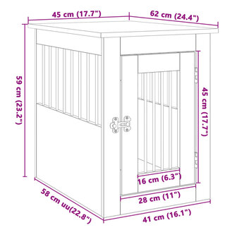 Hondenbench 45x62x59 cm bewerkt hout sonoma eikenkleurig 11