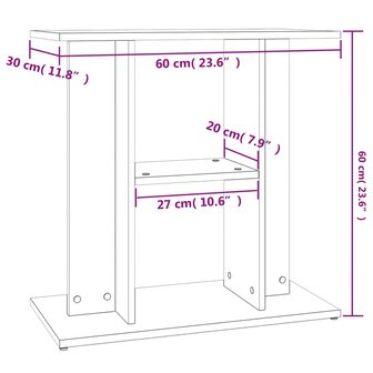 Aquariumstandaard 60x30x60 cm bewerkt hout gerookt eikenkleurig 8