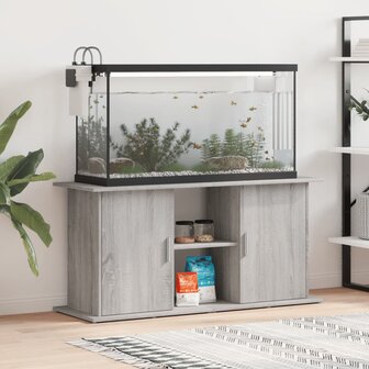 Aquariumstandaard 121x41x58 cm bewerkt hout grijs sonoma eiken 1