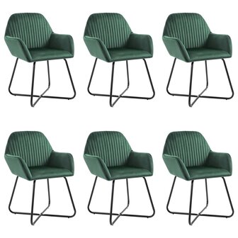 Eetkamerstoelen 6 st fluweel groen 1