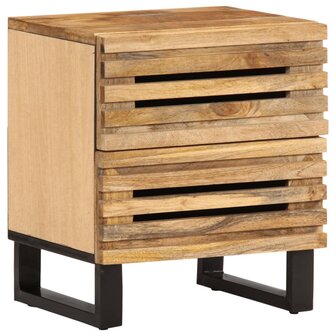 Nachtkastjes 2 st 40x33x46 cm massief ruw mangohout 2