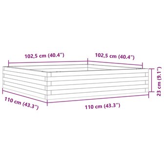 Plantenbak 110x110x23 cm massief grenenhout 10