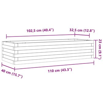 Plantenbak 110x40x23 cm massief grenenhout 10