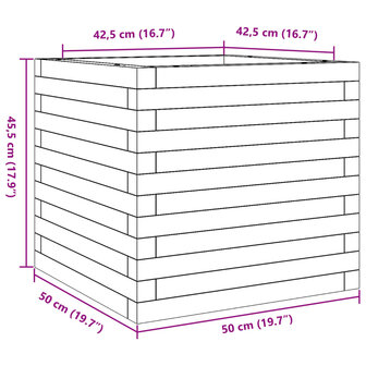 Plantenbak 50x50x45,5 cm ge&iuml;mpregneerd grenenhout 10