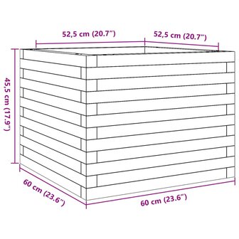 Plantenbak 60x60x45,5 cm massief grenenhout wit 10