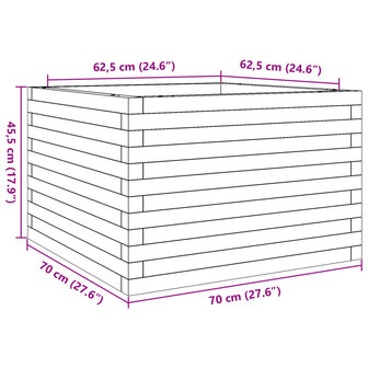 Plantenbak 70x70x45,5 cm massief grenenhout 10