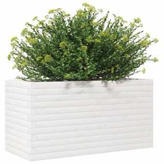 Plantenbak 90x40x45,5 cm massief grenenhout wit 4