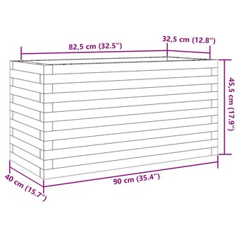 Plantenbak 90x40x45,5 cm massief grenenhout wasbruin 10