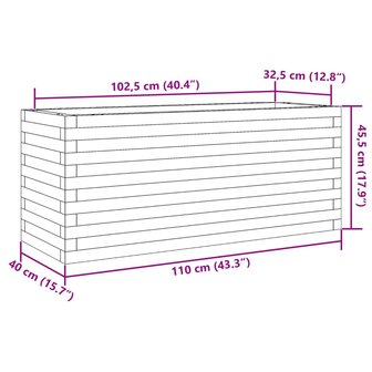 Plantenbak 110x40x45,5 cm ge&iuml;mpregneerd grenenhout 10