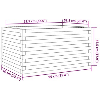 Plantenbak 90x60x45,5 cm ge&iuml;mpregneerd grenenhout 10