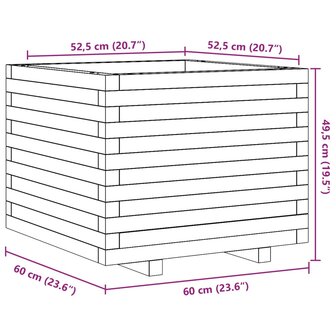 Plantenbak 60x60x49,5 cm massief grenenhout 10