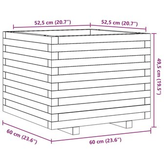 Plantenbak 60x60x49,5 cm massief douglashout 10