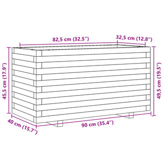 Plantenbak 90x40x49,5 cm massief grenenhout 10