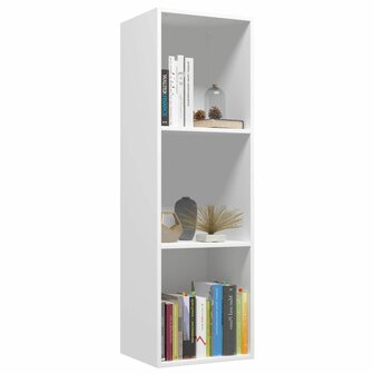 Boekenkast/tv-meubel 36x30x114 cm bewerkt hout wit 3