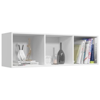 Boekenkast/tv-meubel 36x30x114 cm bewerkt hout wit 7