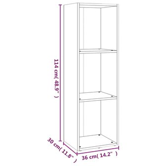 Boekenkast/tv-meubel 36x30x114 cm bruin eikenkleur 8