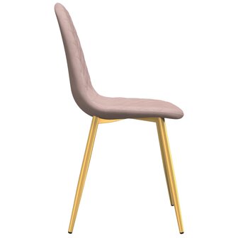 Eetkamerstoelen 6 st fluweel roze 5