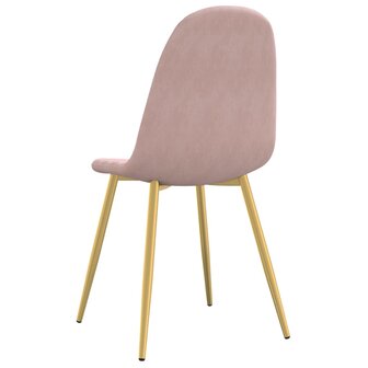 Eetkamerstoelen 6 st fluweel roze 6