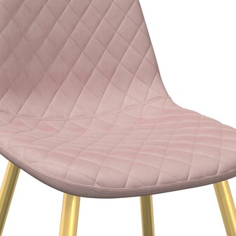 Eetkamerstoelen 6 st fluweel roze 7