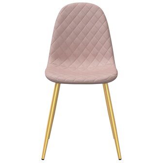 Eetkamerstoelen 2 st fluweel roze 4