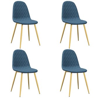 Eetkamerstoelen 4 st fluweel blauw 2