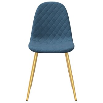 Eetkamerstoelen 4 st fluweel blauw 4