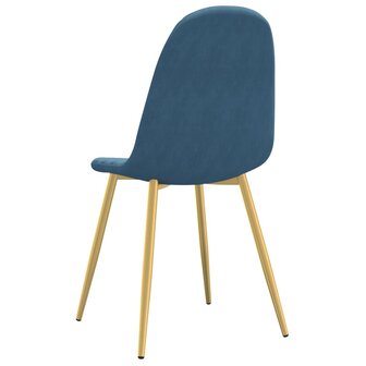 Eetkamerstoelen 4 st fluweel blauw 6