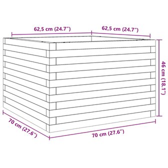 Plantenbak 70x70x46 cm massief grenenhout 10