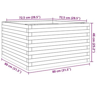 Plantenbak 80x80x46 cm massief grenenhout 10