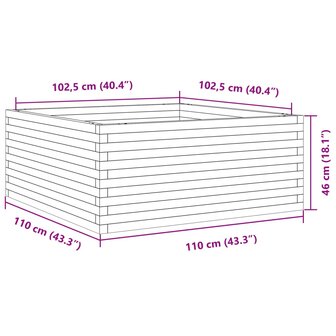 Plantenbak 110x110x46 cm massief grenenhout 10