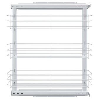 Draadmand keuken uittrekbaar 3-laags 47x25x56 cm zilverkleurig 4