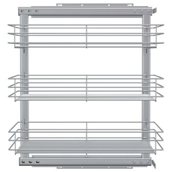 Draadmand keuken uittrekbaar 3-laags 47x35x56 cm zilverkleurig 4