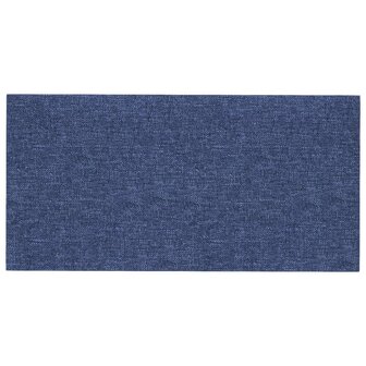 Wandpanelen 12 st 0,54 m&sup2; 30x15 cm stof blauw 3