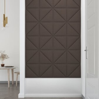 Wandpanelen 12 st 0,54 m&sup2; 30x30 cm stof taupe 7